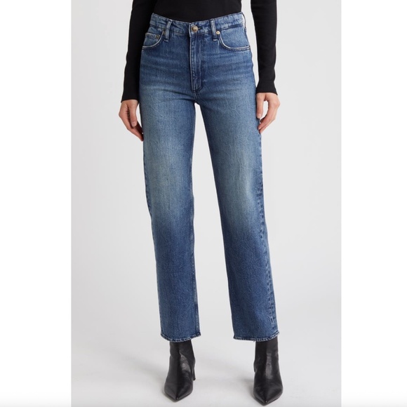 Rag & Bone Harlow Mid Rise Ankle Straight Leg Jeans, Rovers - Picture 1 of 7